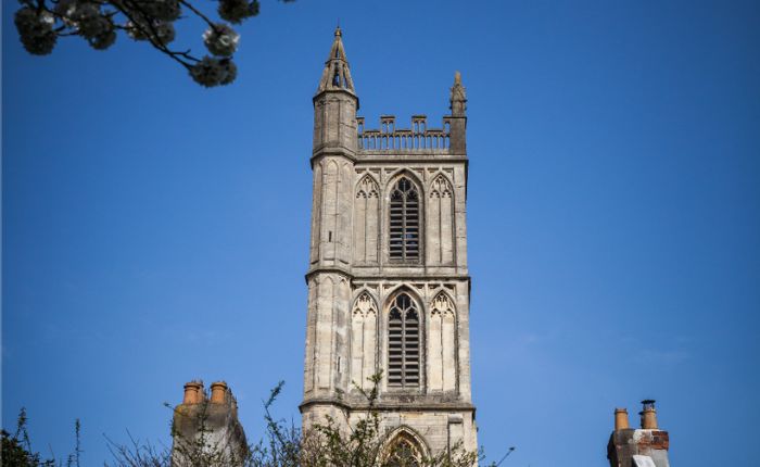 The spire of The Church of St Werburgh's