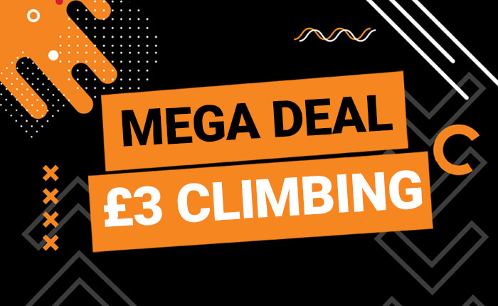 A graphic saying Mega Deal £3 climbing