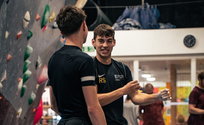 Student climbing